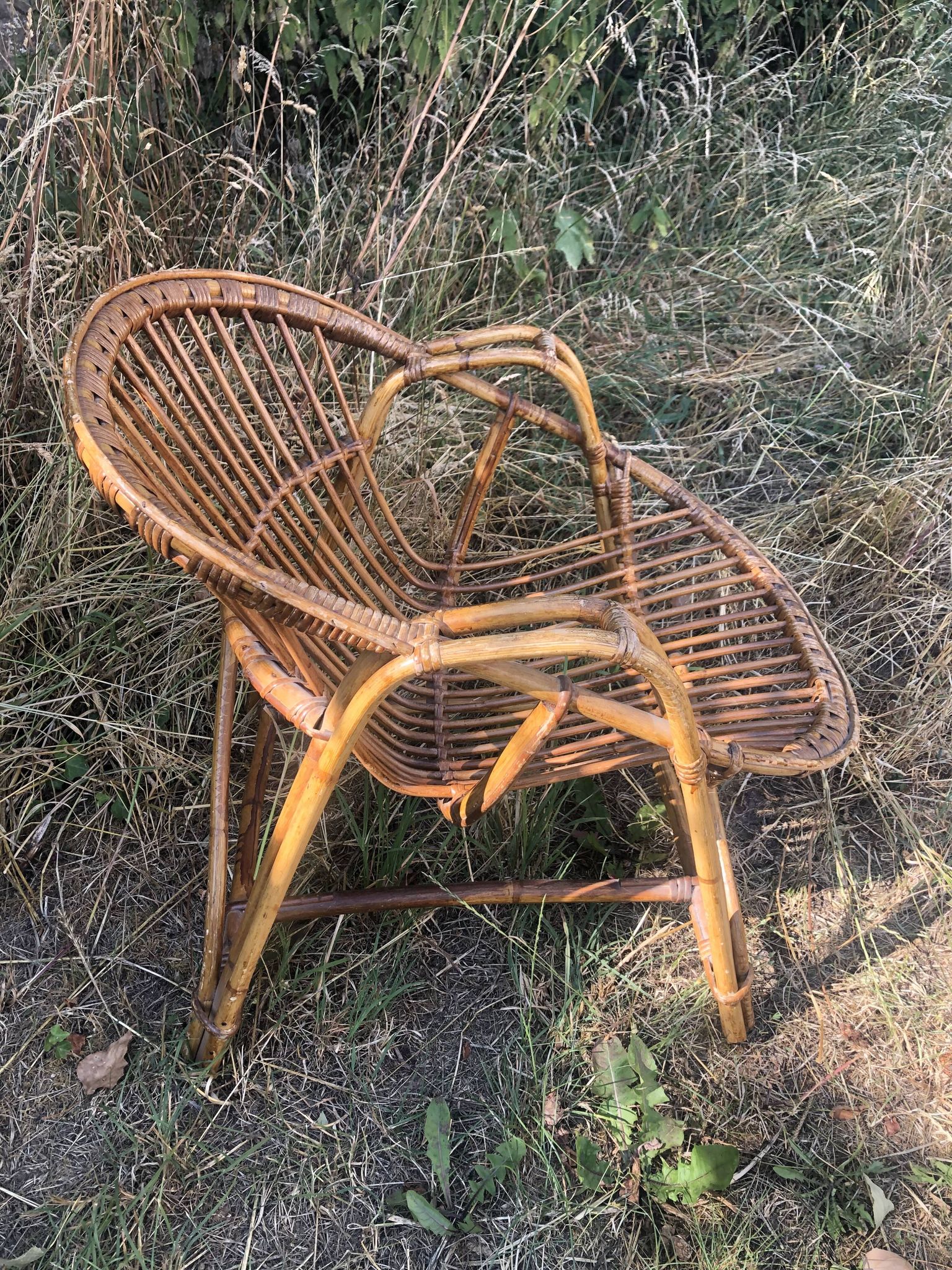Vintage 1960s bamboo rattan chairs