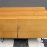 Blond wood low cabinet 1970s
