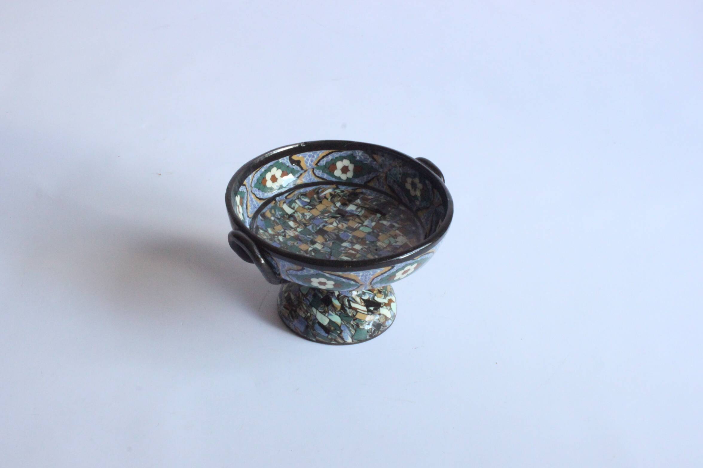 Taza en mosaïque Art déco par Jean Gerbino, 1930