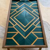 Straw marquetry tray