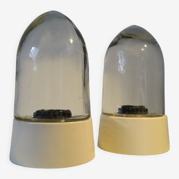 2 lampes, applique ou lampe de table, forme de balle, années 50