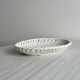 Woven white porcelain bread basket
