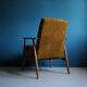 Vintage Armchair from Mid Century, Dark Mustard, Restored