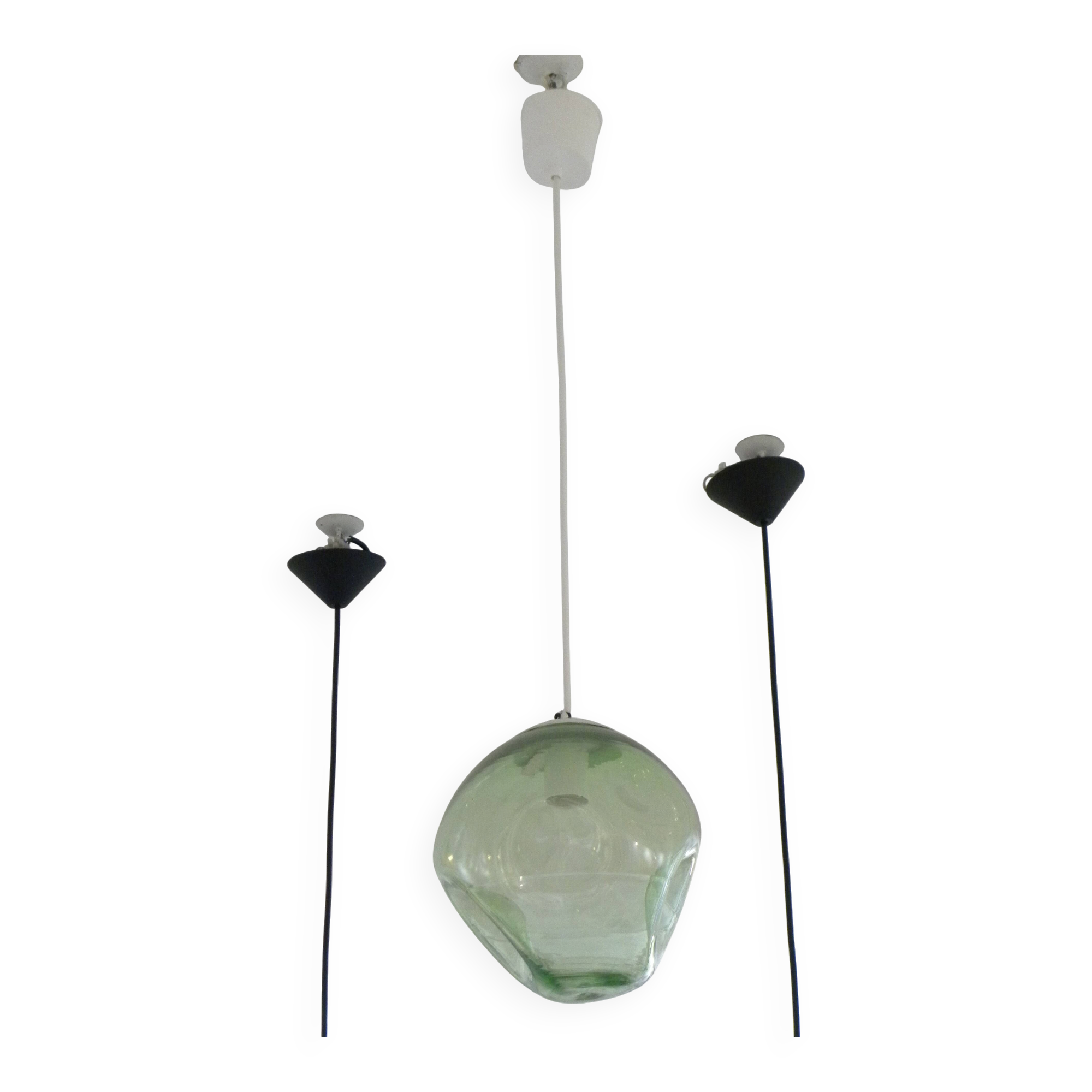 Suspended lamp, globe light fixture, authentic design, Scandinavian style.