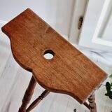 Tabouret de traite rustique
