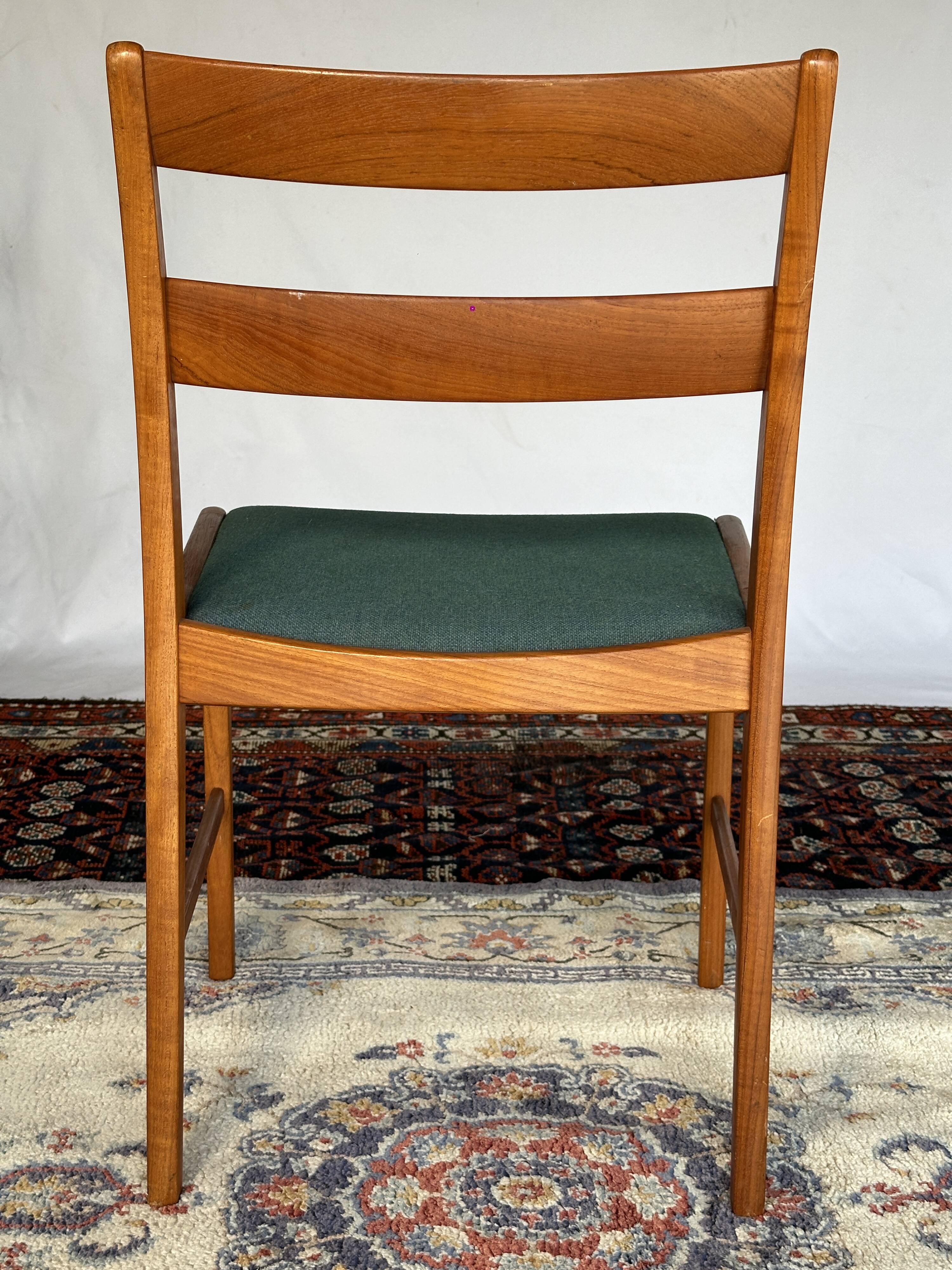 Set of 4 vintage Danish wood and wool chairs by Sax, Denmark 1960s