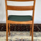 Set of 4 vintage Danish wood and wool chairs by Sax, Denmark 1960s
