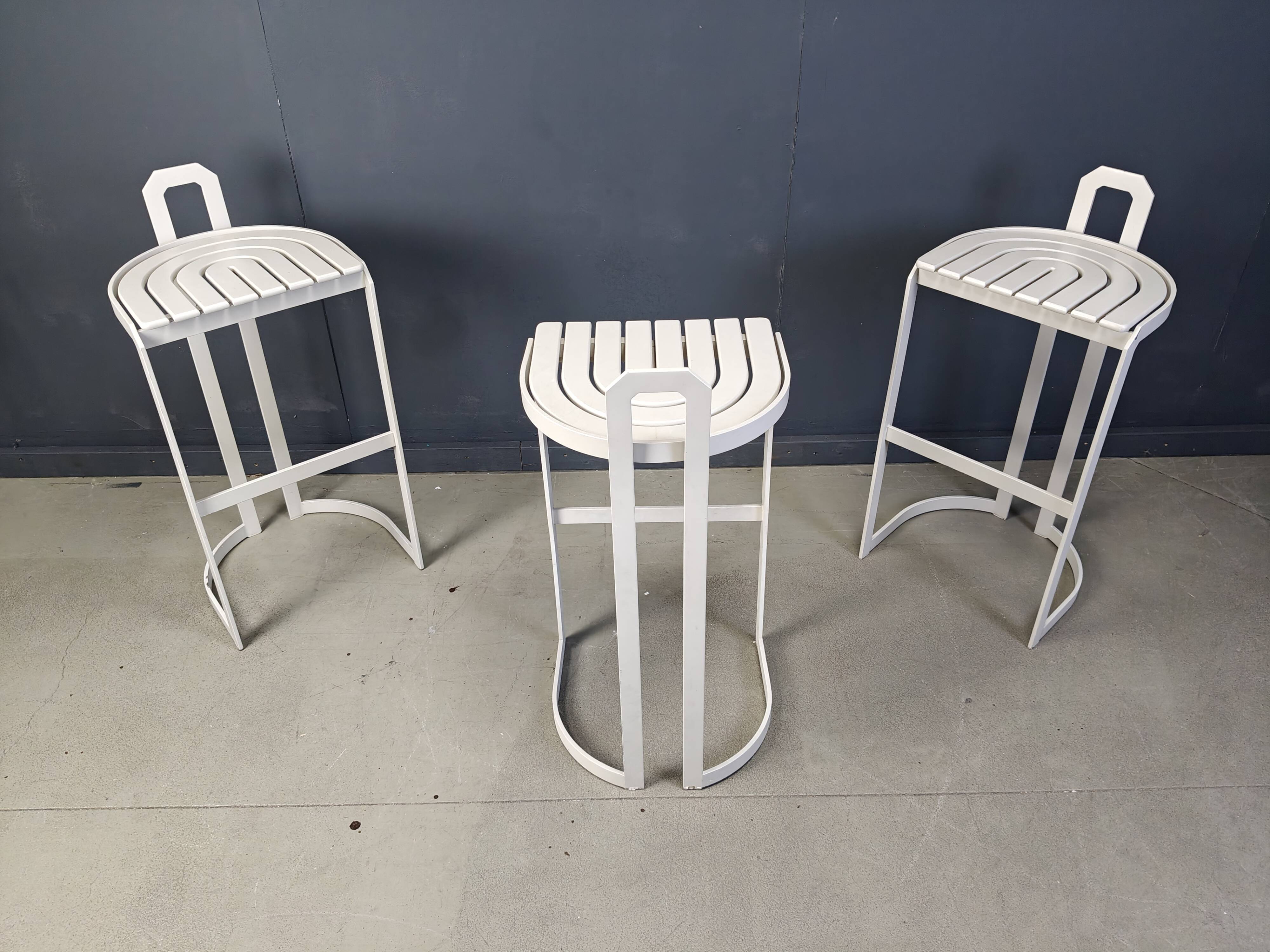 Vintage bar stools by Allmilmö, 1980s, Set of 3