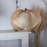 Vintage wood and wicker suspension design