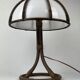 Bamboo rattan mushroom table lamp, Dutch 1970s