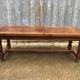Farmhouse table with cat bar in solid oak with 1 drawer