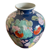 Vase boule chinois décor floral