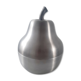 Vintage pear ice bucket in brushed aluminum 60s 70s italy