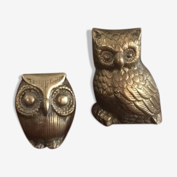 Hibou et chouette en laiton