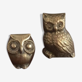 Owl and brass owl