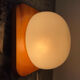 Vintage wall or ceiling light in pine and opaline.