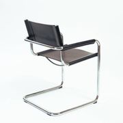Chaise Bauhaus Mart Stam Marcel Breuer en cuir noir, Fasem 1980s