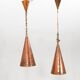 E. S. Horn Hand-hammered copper pendant lamp Denmark 1950s