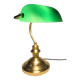 Lampe vintage de banquier en verre opalin vert
