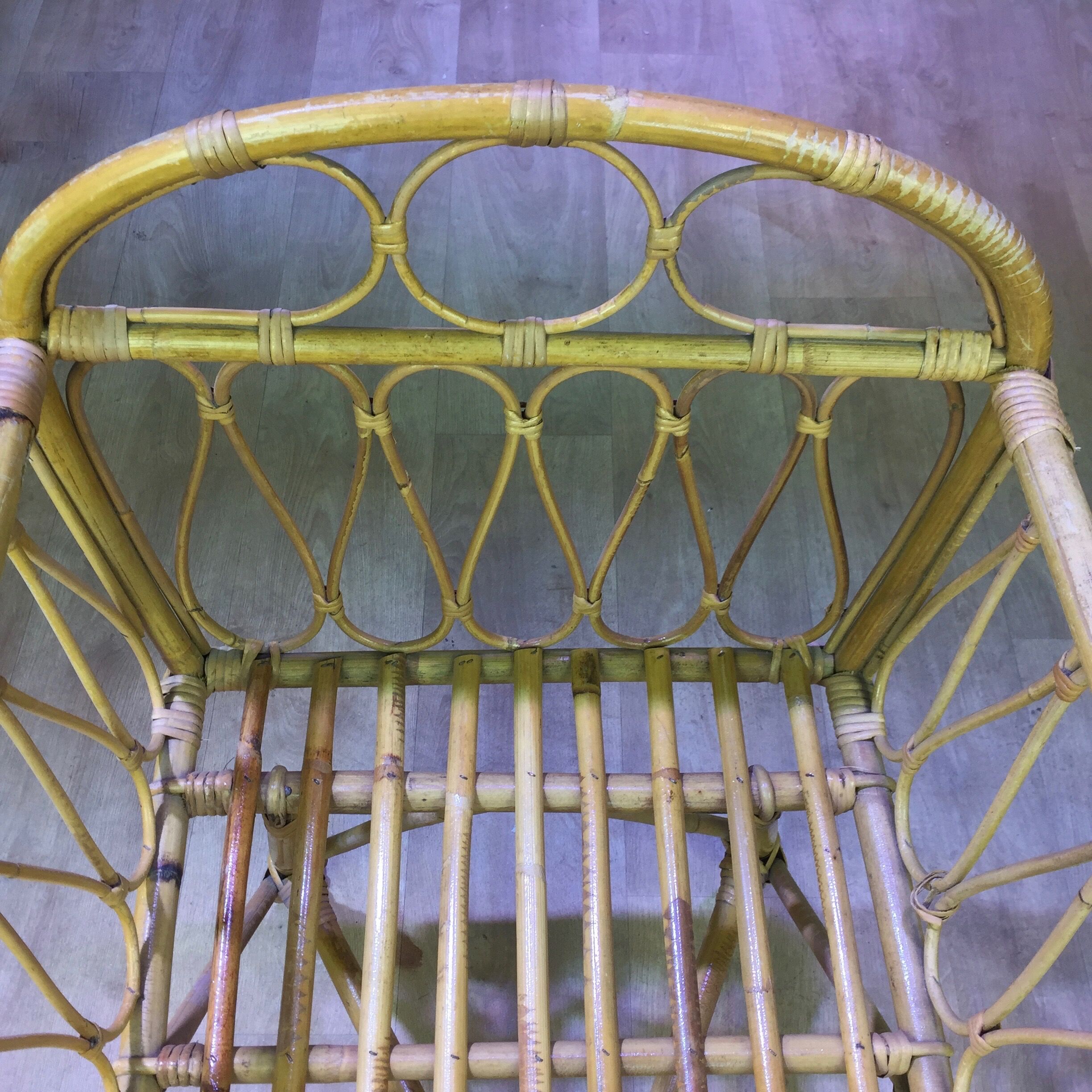 Rattan crib 1960s