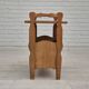1970s, Danish newspaper side table. Solid oak wood, furniture mesh.