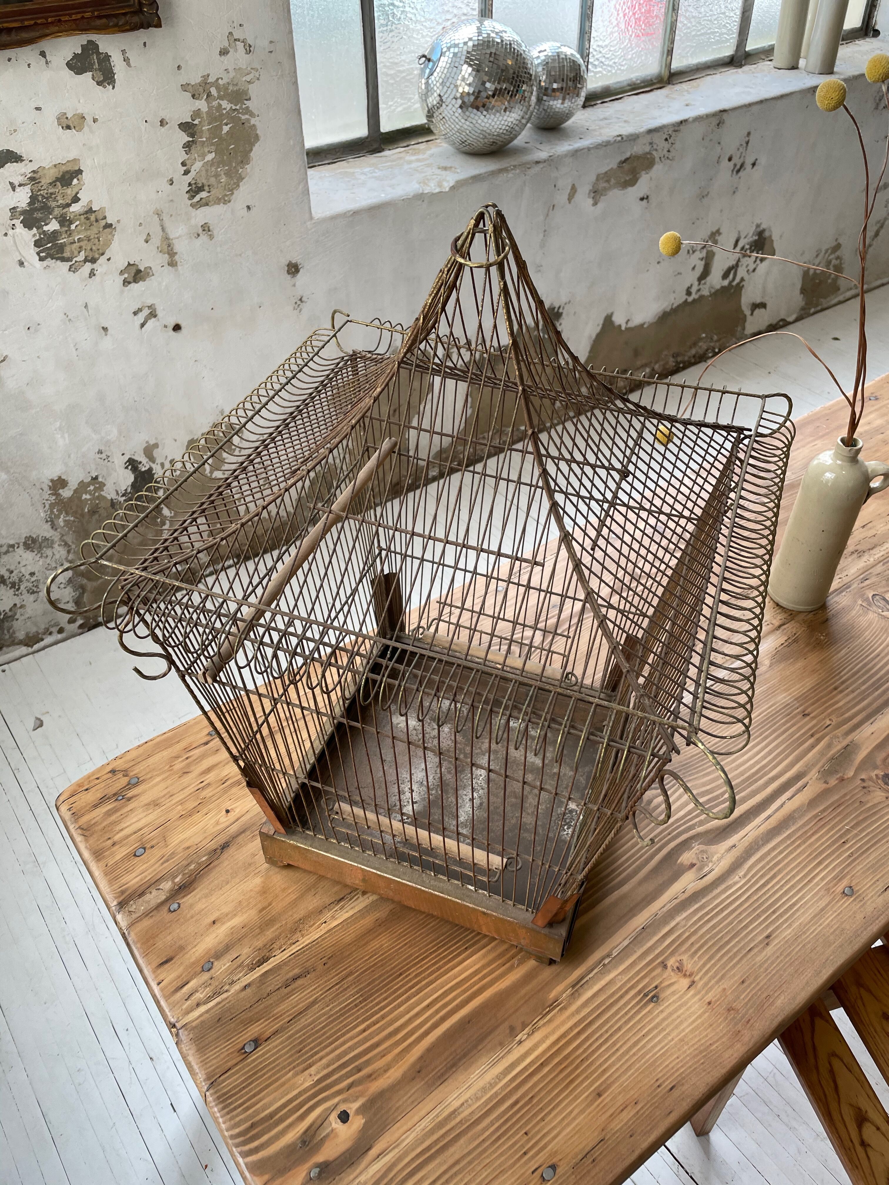 Vintage gold metal cage