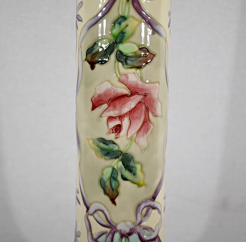 Important earthenware vase by Longchamp, Art Nouveau - 1900