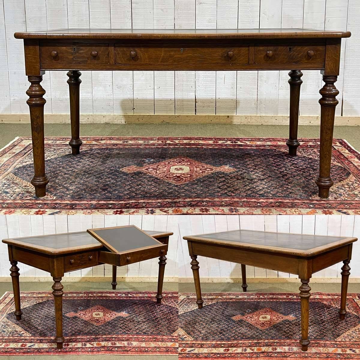 19th-century Victorian desk with writing surface