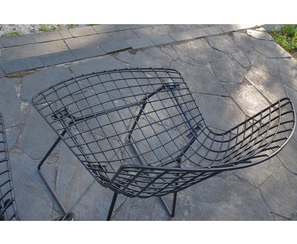 Set of 4 chairs "Wire" by Harry Bertoia, edition Knoll 1st edition