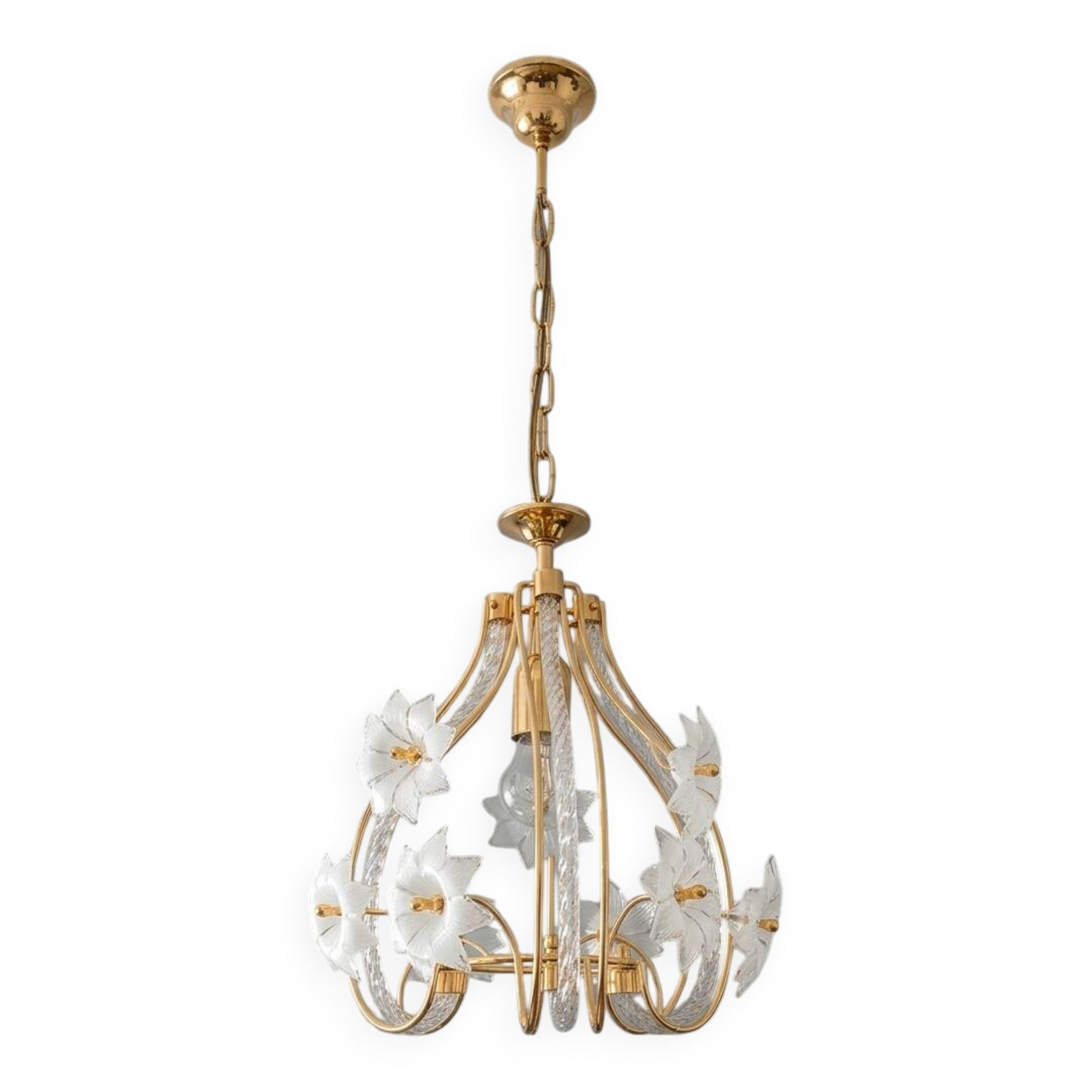 Lampadario vintage in vetro di Murano – "Bocciolo di Fiore" - Altezza