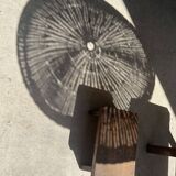 Rattan suspension or shade in the shape of a braided undulating circular tray d:80
