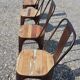 Set of 4 metal chairs with teak seat
