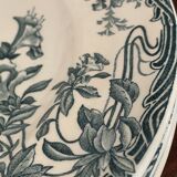 Set of 5 flat plates Longwy model azaleas Art Nouveau