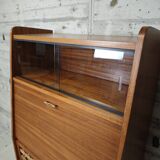 Vintage wooden and rattan secretary