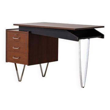 Floating minimalist hairpin desk by Nijkerk, 1950s