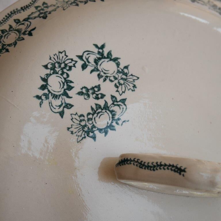 Soup bowl Saint Amand, green pattern - model 4025