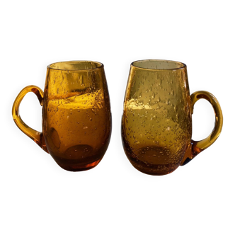 Tasses en verre soufflé