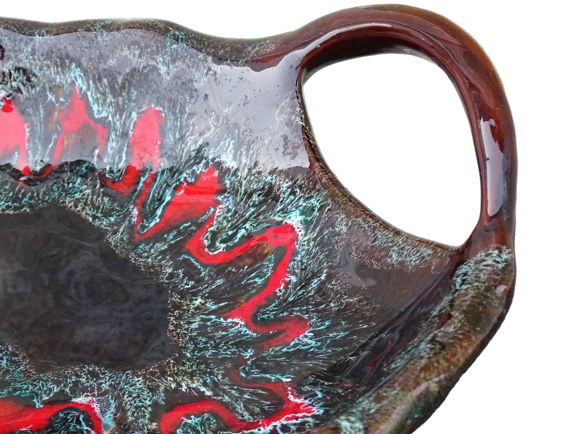 Grand bol vintage français en faïence de Vallauris avec deux anses