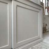 Library showcase ivory white sliding doors