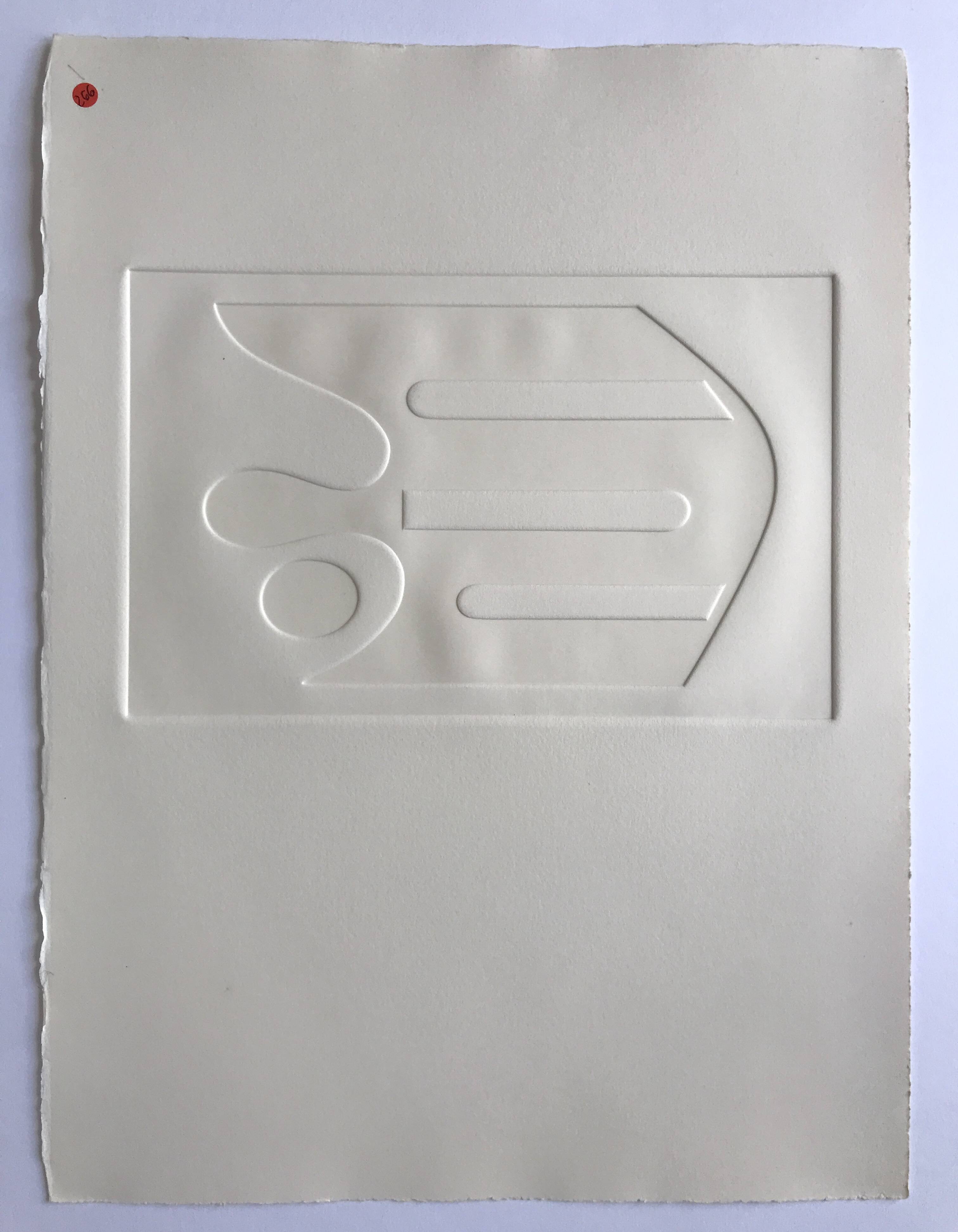 Signed and numbered print by Jean Legros, Geometric Relief II, c 1970