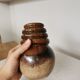 Vintage Fat Lava Vase: West German Brown Glazed Ceramic, Retro Boho Decor