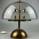 60s 70s table lamp by Doria Leuchten Germany glass brass Space Age
