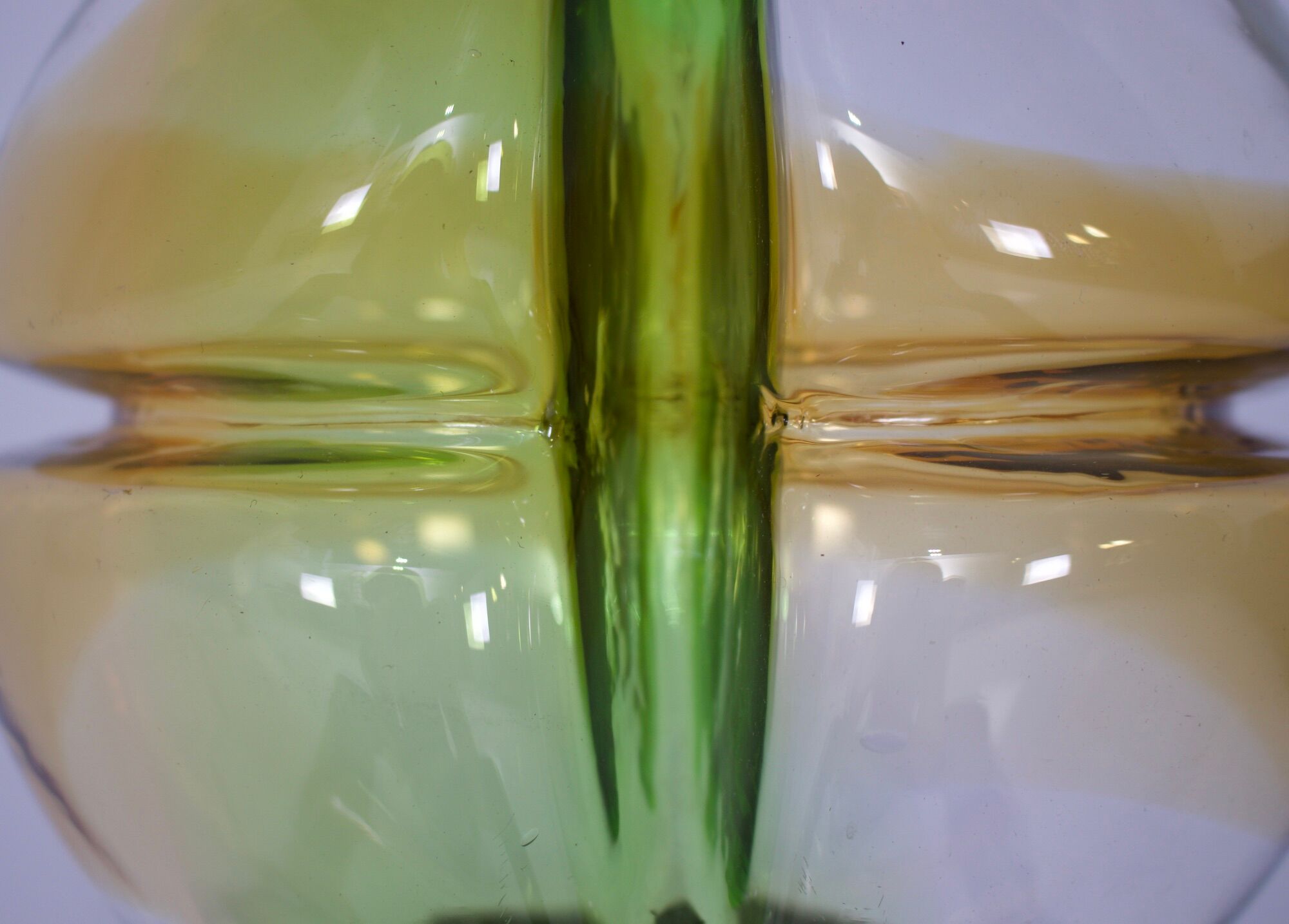 Lamp Kaiser brass glass & amber