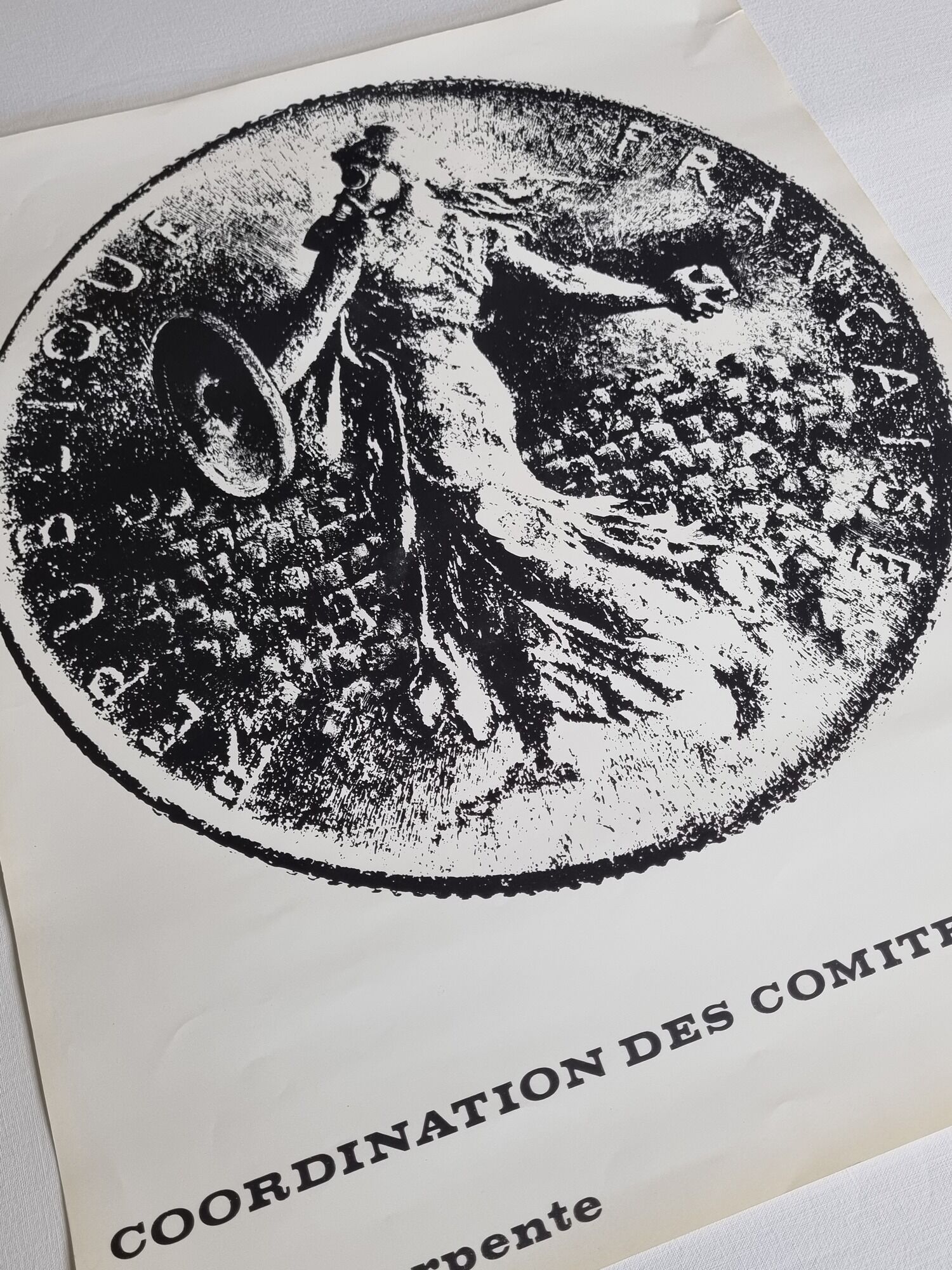 Original poster of May 68, "the sower" demonstrator, after Oscar Roty