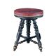 Tabouret de piano en cuir capitonnée et bois noirci