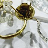 2-light bronze and crystal wall lamp