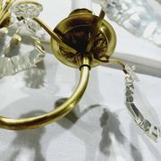 2-light bronze and crystal wall lamp