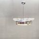 Art Deco Chrome Chandelier with Glass Bowl Shades