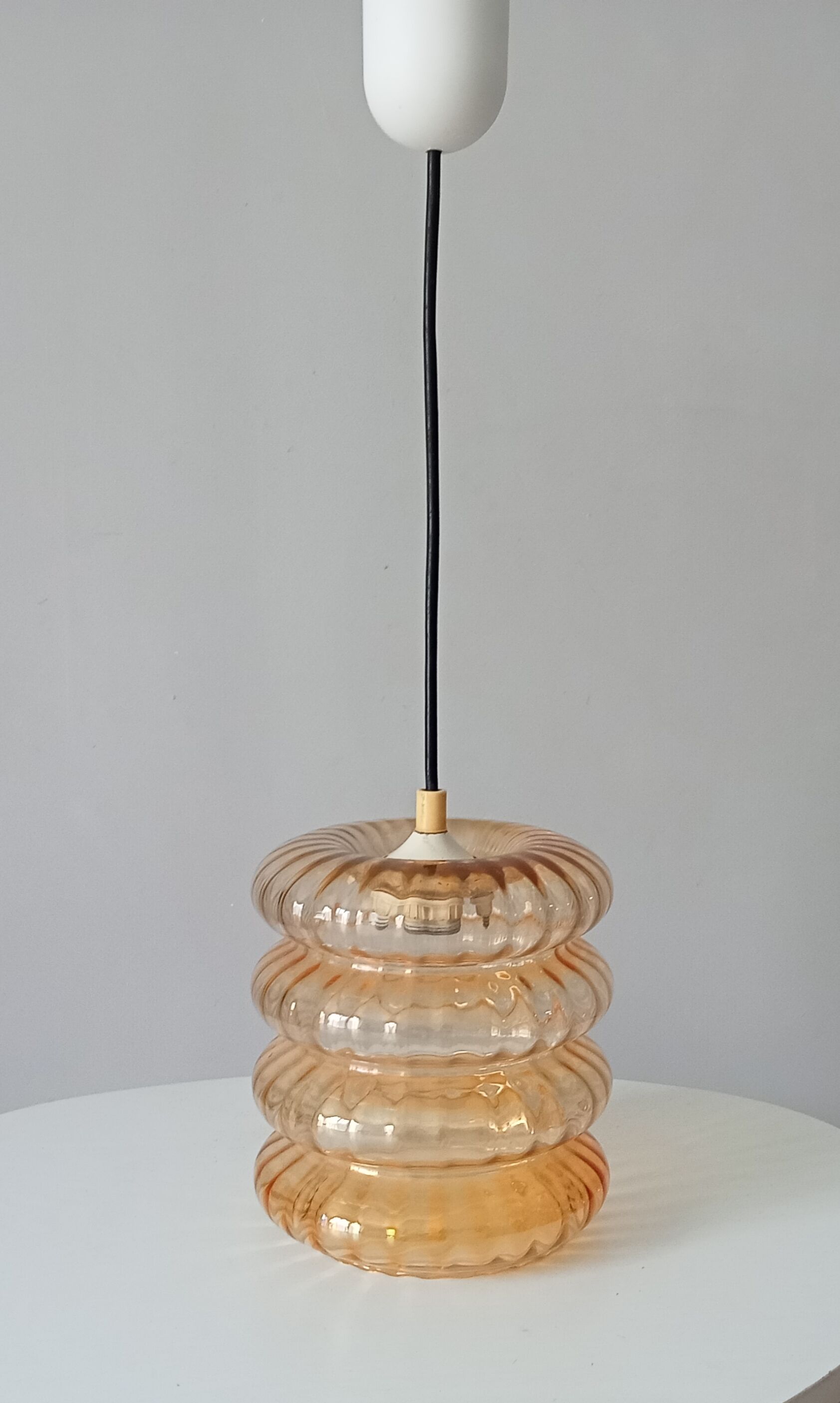 Vintage pendant lamp molded glass 60/70s
