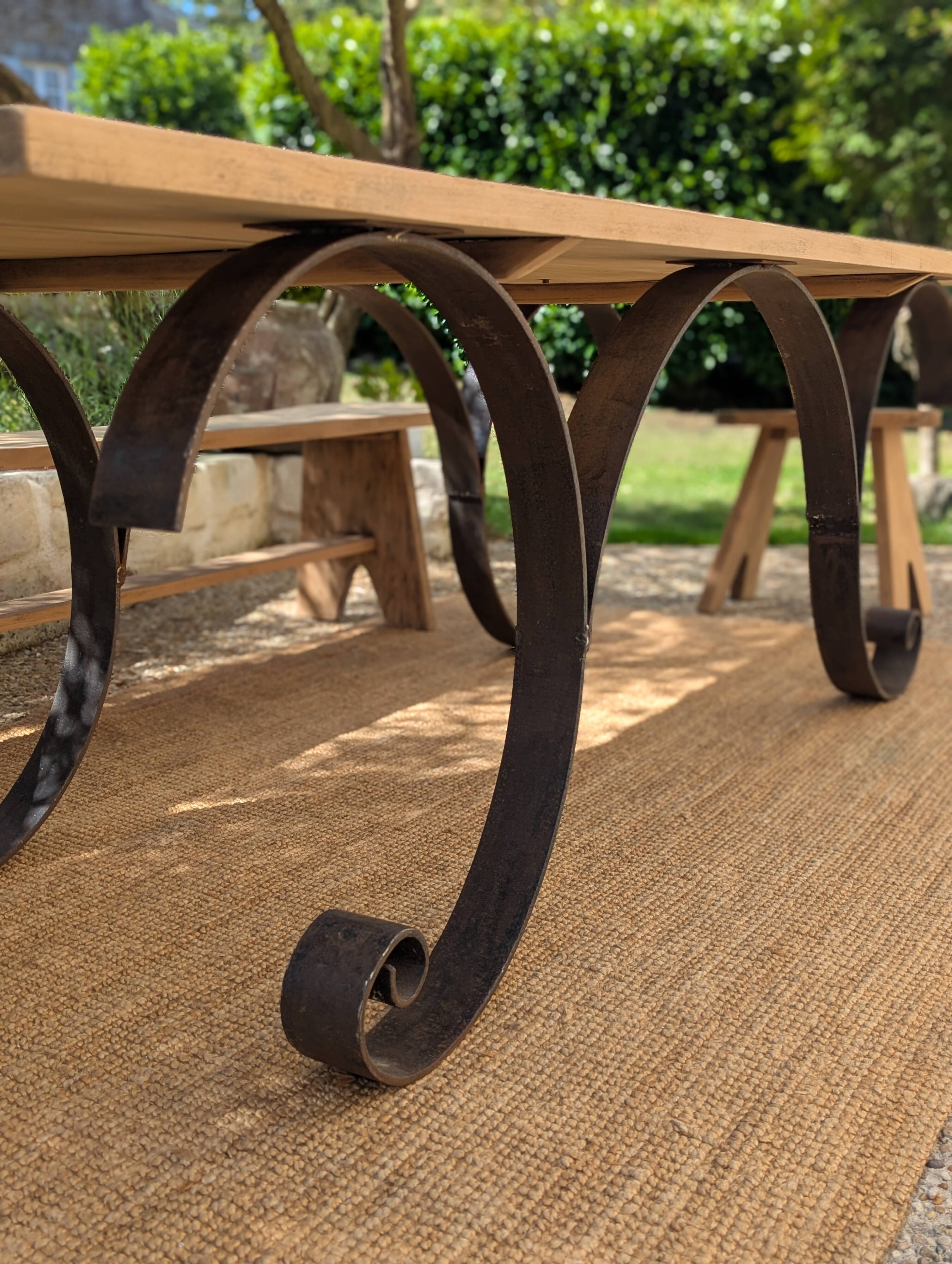 Table set, stools and benches